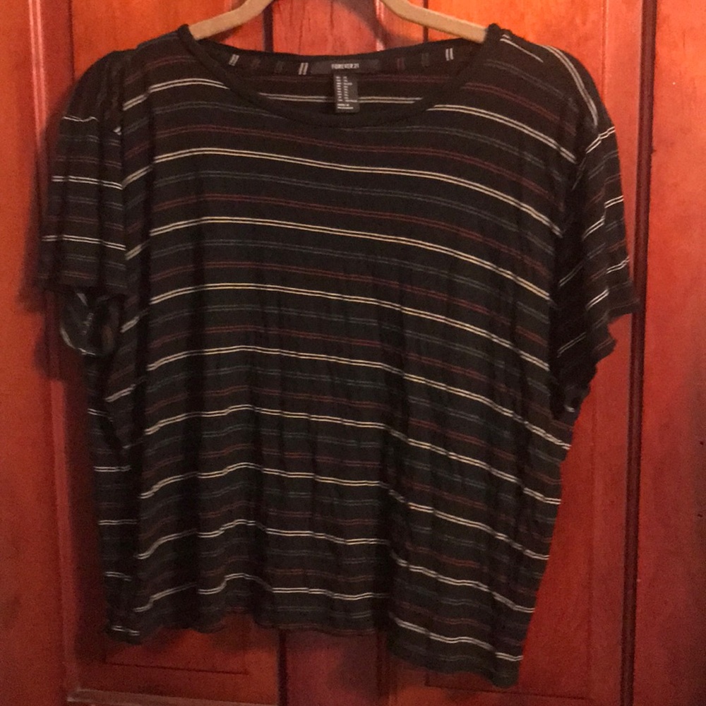 Black striped crop top
